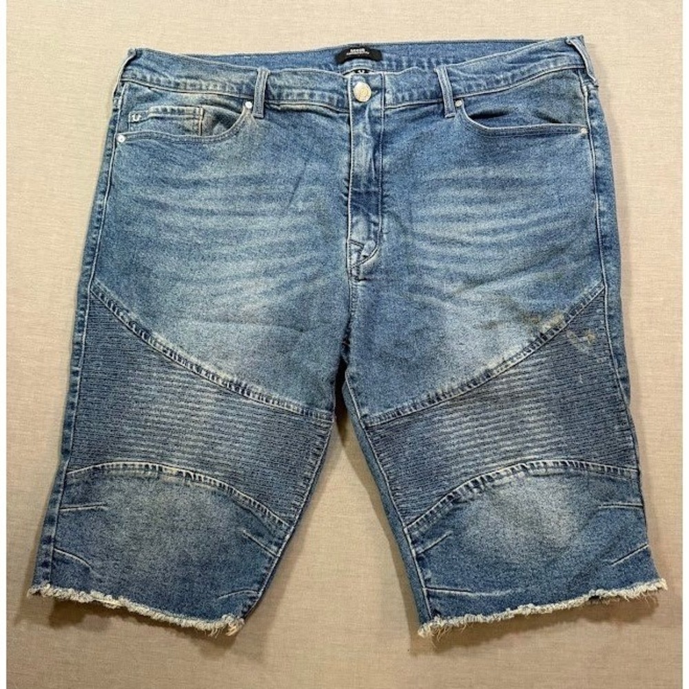 True Religion Rocco Moto Shorts Mens 40 Whiskered Frayed Hem 40X12.